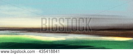 Abstract Impressionism. Landscape. Modern Painting.  Hand-drawn Illustration.