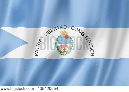 Corrientes Province Flag, Argentina Waving Banner Collection. 3d Illustration