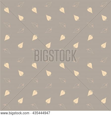 Leaves Orange Shape On Grey Seamless Pattern Art Design Stock Vector Illustration For Web, For Print