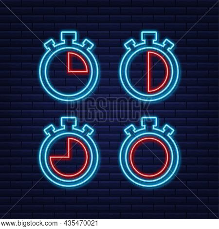 Sport Background. Vector Set. Set On White Backdrop. Stopwatch. Vector Stock Illustration.