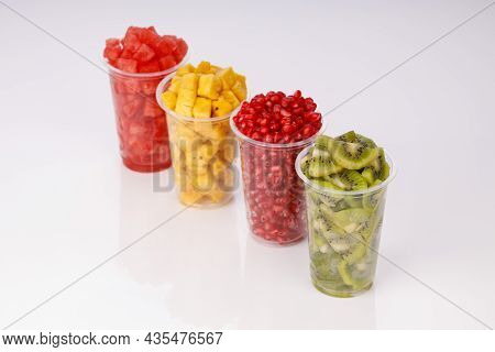 Watermelon , Pineapple  , Pomegrenate And Kiwi