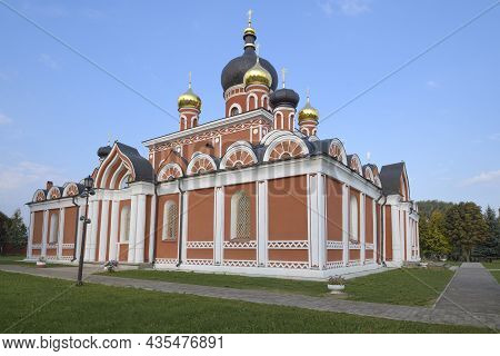 Old Resurrection Cathedral Close Up On September Morning. Staraya Russa, Novgorod Region. Russia