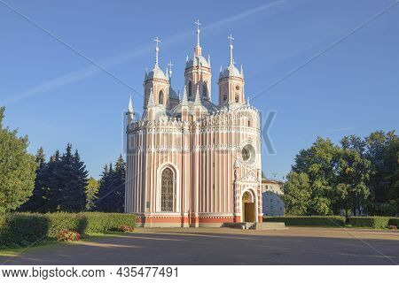 Church Of The Nativity Of St. John The Baptist (chesme Church) On A Sunny September Evening. Saint-p