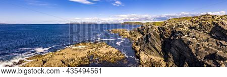 Aerial View Of The Dawros Coast With Dunmore Head By Portnooin Background, Rossbeg And Dawros Head I