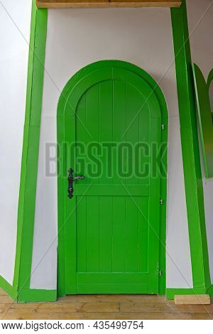 Green Arch Door Fairytale House Cotage Entrance