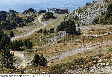 Roads And Winter Equipments Has Distorted The Mountain Landscape