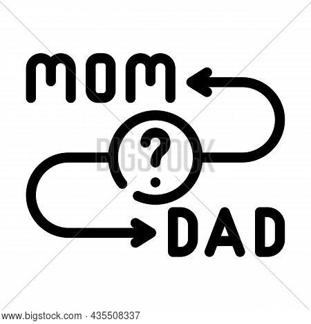Searching Mom Or Dad After Divorce Line Icon Vector. Searching Mom Or Dad After Divorce Sign. Isolat