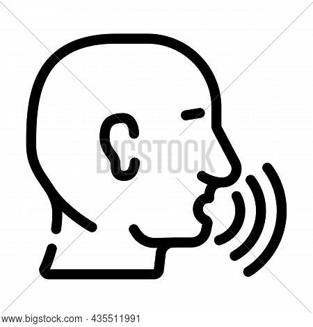 Talking And Discussing Human Line Icon Vector. Talking And Discussing Human Sign. Isolated Contour S