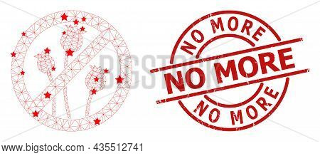 Stop Poppy Plants Star Mesh Network And Grunge No More Seal. Red Seal With Grunge Style And No More 