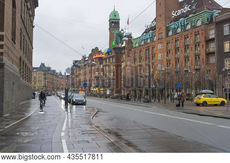 Copenhagen, Denmark - Nov 25, 2019 : Scandic Palace Hotel On The City Hall Square In Copenhagen, Den