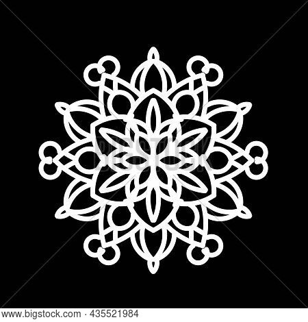 Simple Mandala Shapes For Coloring. Mandala Vector. Flower. Book Pages. Outline. Decorative Antique 