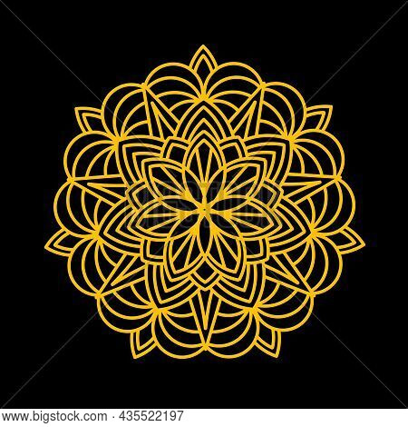Simple Mandala Shapes For Coloring. Mandala Vector. Flower. Book Pages. Outline. Decorative Antique 