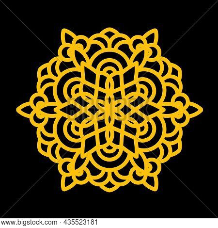Simple Mandala Shapes For Coloring. Mandala Vector. Flower. Book Pages. Outline. Decorative Antique 
