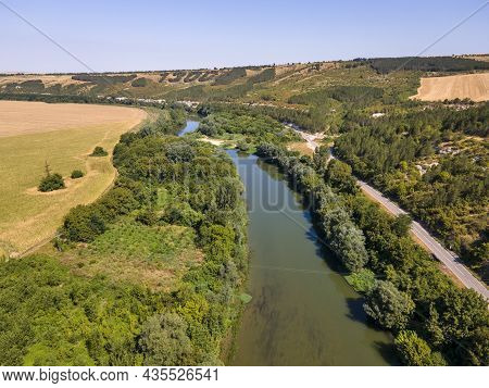 Aerial View Of Nineteenth-century Bridge Over The Yantra River, Known As The Kolyu Ficheto Bridge In