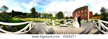 Häät panoraama muotokuva