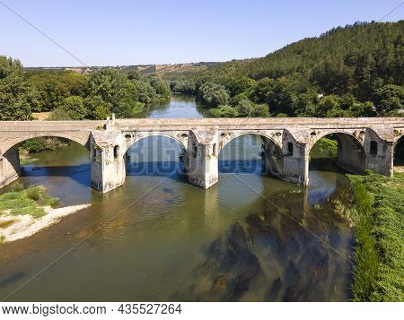 Aerial View Of Nineteenth-century Bridge Over The Yantra River, Known As The Kolyu Ficheto Bridge In
