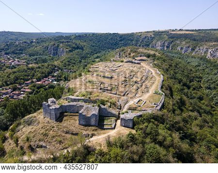Aerial View Of Ruins Of Medieval Fortificated City Of Cherven From Period Of Second Bulgarian Empire