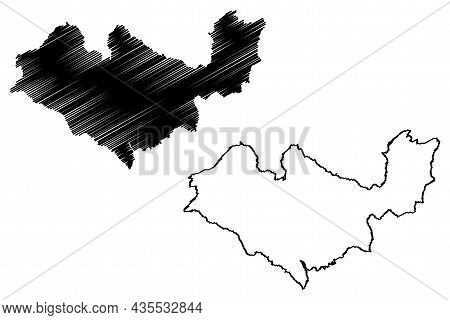 Kangra District (himachal Pradesh State, Republic Of India) Map Vector Illustration, Scribble Sketch
