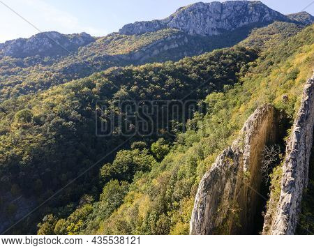 Aerial View Of Rock Formations Ritlite At Iskar River Gorge, Balkan Mountains, Bulgaria