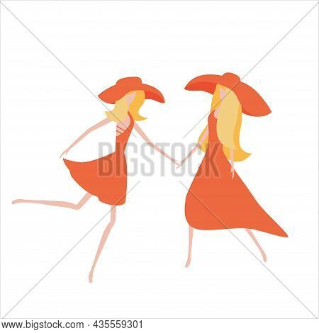Happy Women Young Girl Minimalism Abstract Trendy