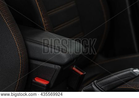 Armrest In The Car For Driver. Car Armrest