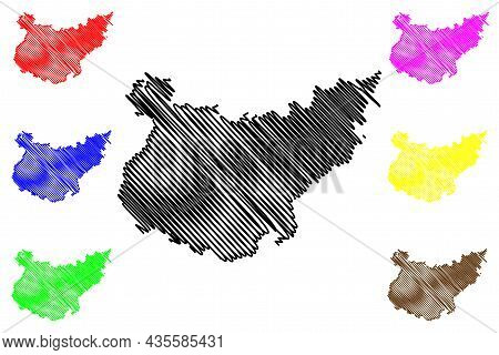 Province Of Badajoz (kingdom Of Spain, Autonomous Community Extremadura) Map Vector Illustration, Sc