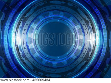 Abstract High Tech Background. Virtual Reality Technology Innovation. Head-up Display Interface. Fut
