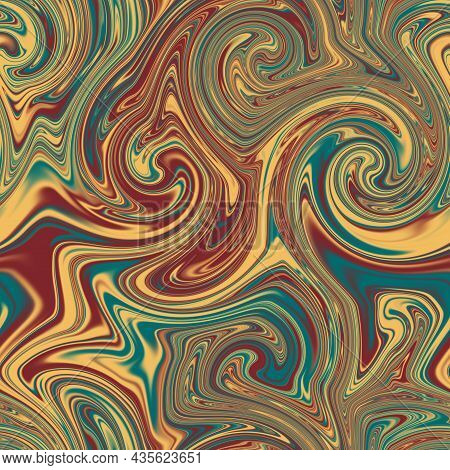 Seamless Twirly Swirly Abstract Liquid Marble Surface Pattern Design For Print