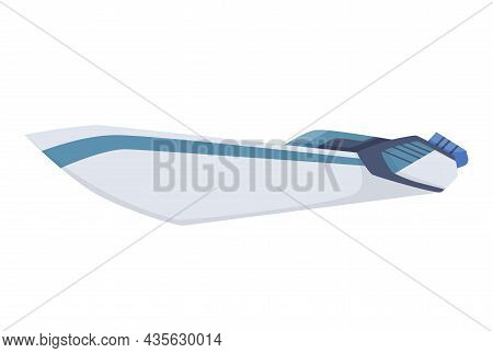 Water Speedboat. Ship Boat Side View Isolated On White Background. Fast Commercial Ship, For Ocean W