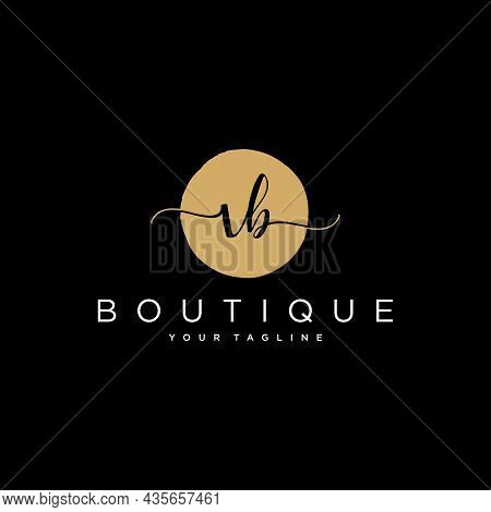 Initials Letter Vb Handwriting Logo Vector Template