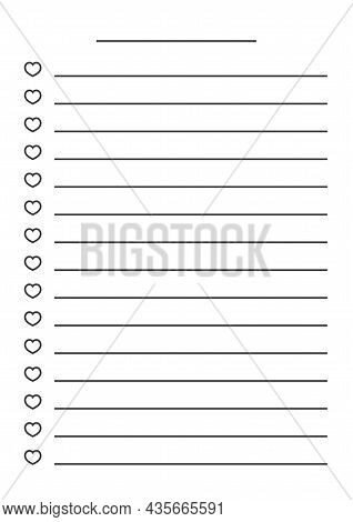 Wish List Template With For Holiday, Santa Claus. Vector Illustration 10 Eps
