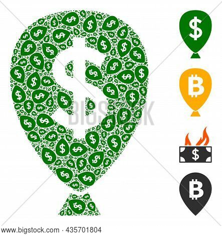 Vector Financial Inflation Balloon Mosaic Is Done Of Randomized Fractal Financial Inflation Balloon 