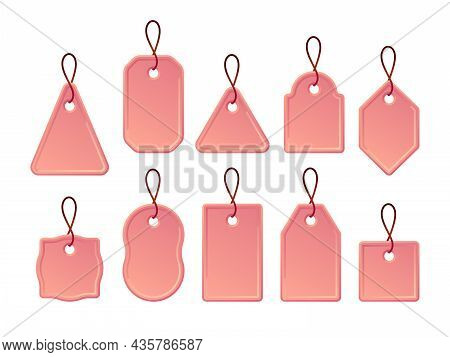 Tags Collection. Ads Labels For Marketplace Gifts Craft Etiqueta For Boxes Garish Vector Flat Templa