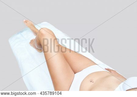Beauty Leg Skin. Doctor Spa Salon. Woman Wax Result. Healthcare Epication After. Aestethic Treatment