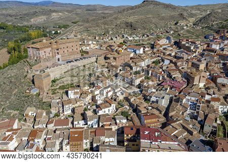 Panoramic View Of Illueca Municipality In The Province Of Zaragoza, Autonomous Community Of Aragon, 