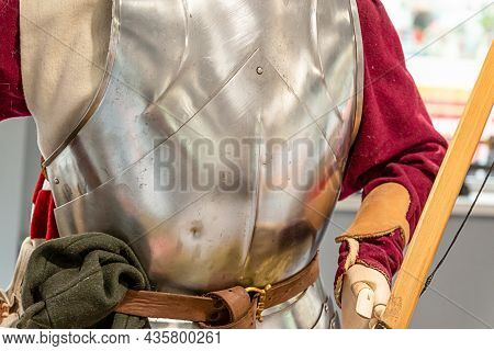 Archer Is Dressed In An Iron Cuirass And A Red Shirt, Military Armor
