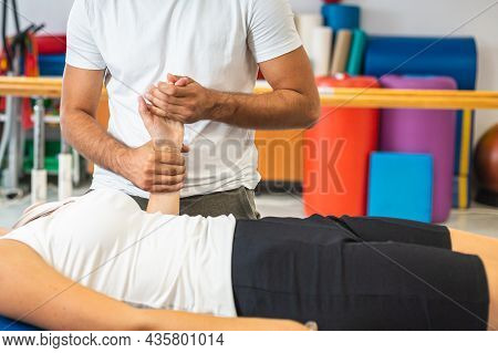 Physioteraphy Exercises To Help The Female Patient With Hand And Wrist Problems