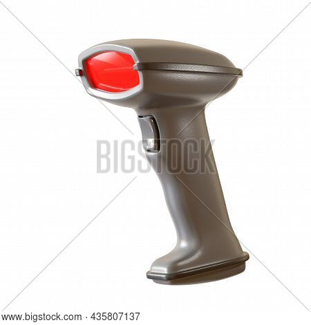 Manual Scanner Bar Code Reader Isolated On White Background. 3d Rendering