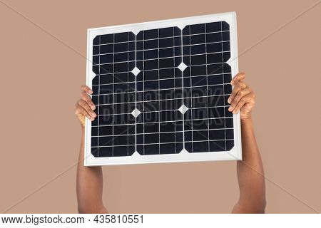 Solar panel hand renewable energy environment