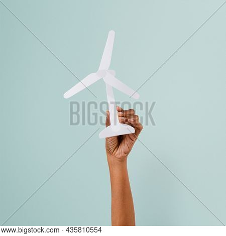 Wind turbine hand renewable energy environment