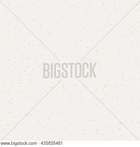 Handmade White Gold Metallic Rice Sprinkles Paper Texture. Seamless Washi Sheet Background. Sparkle 
