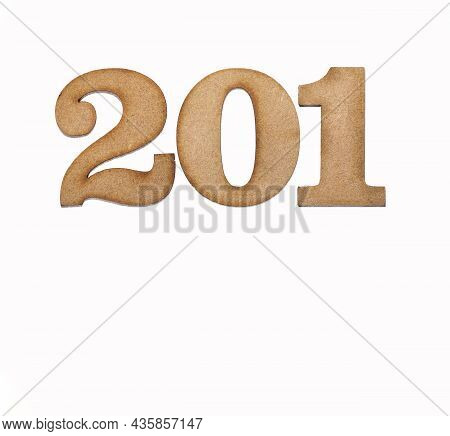 Number 201 - Piece Of Wood Isolated On White Background