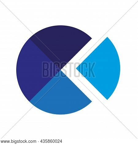 Blue Parts Of Round Icon. Segment Infographic. Cycle Diagram.  Business Background. Vector Illustrat