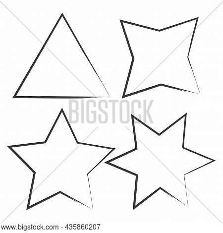 Ink Angle Silhouette. Geometric Figure Icon. Basic Math Element. School Education. Vector Illustrati