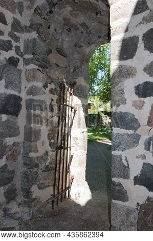 Sweden, Sigtuna - May 31 2019: Detailed View Of Saint Olof Church Ruins On May 31 2019 In Sigtuna, S