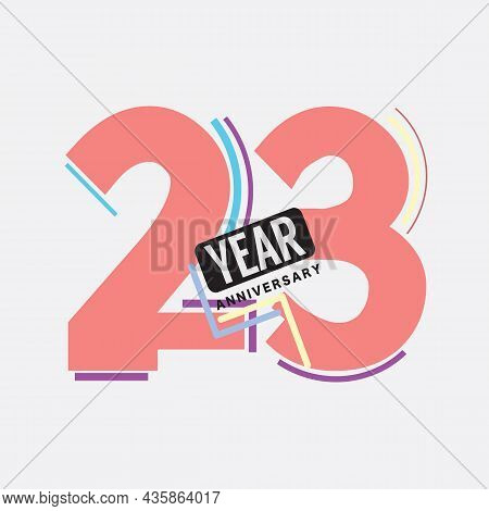 23th Years Anniversary Logo Birthday Celebration Abstract Design Vector Illustration. Eps 10