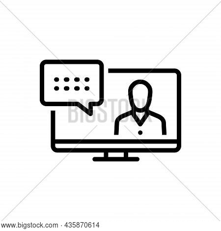 Black Line Icon For Represented Conversation Describe Delineate Defined Expressed