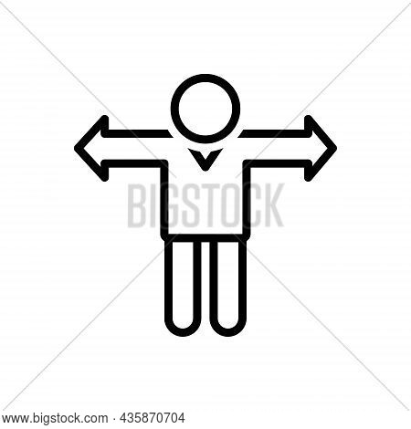 Black Line Icon For Contrary Opposite Adverse Different Against Arrow Repugnant Direction