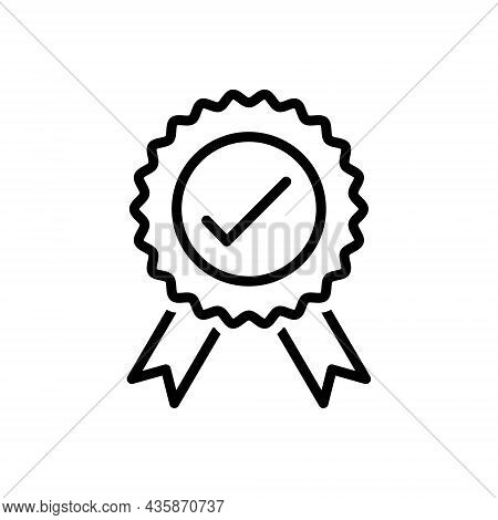 Black Line Icon For Officially Governmentally Certificate Stamp Award