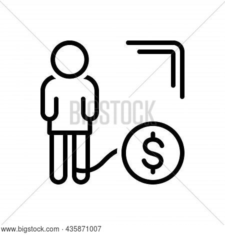 Black Line Icon For Debt Loan Arrears Capital Burden Financial Bankrupt